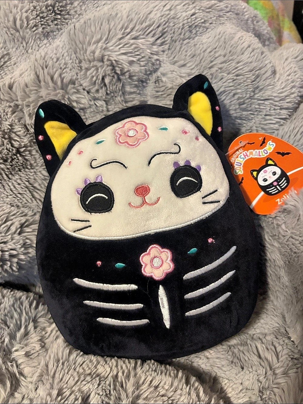 6 INCH Squishmallows Zelina the Black Cat Plush Black & Yellow
